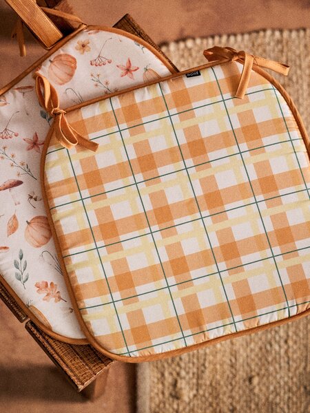 Sinsay - Sada oboustranných polštářků na židli s podzimním motivem 2 pack - oranžová