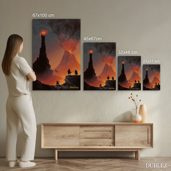DUBLEZ | Dřevěný obraz Sauronova věž - Mordor | UV tisk, Premium