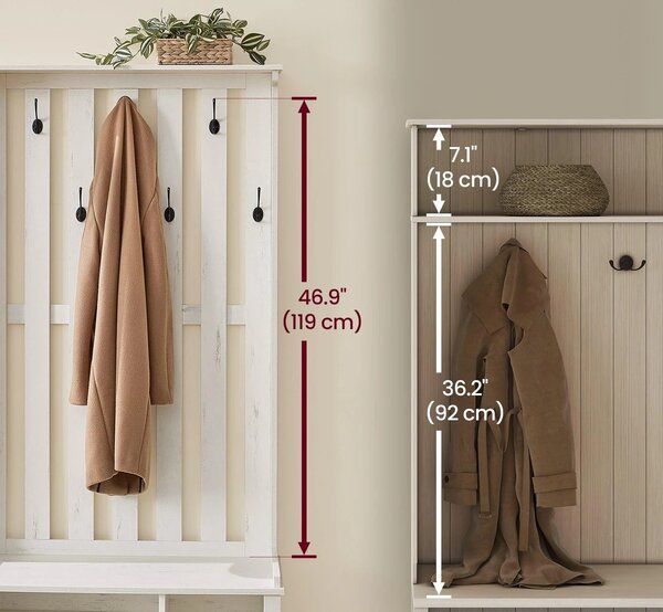 SONGMICS Předsíňový věšák Noriss 81 cm bílý