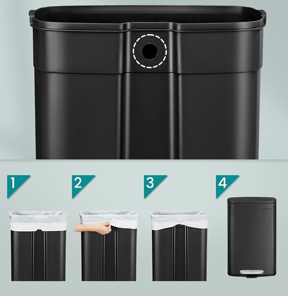SONGMICS Odpadkový koš Doro 50 L černý