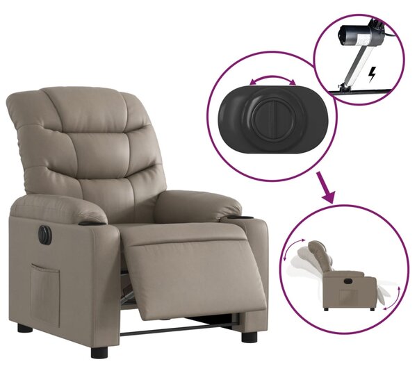 Elektrické polohovací křeslo cappuccino umělá kůže 3206591