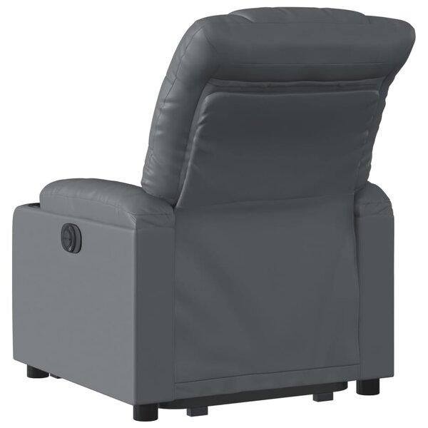 Zvedací polohovací křeslo šedé umělá kůže 3206602