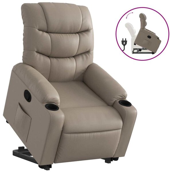 Zvedací polohovací křeslo cappuccino umělá kůže 3206605