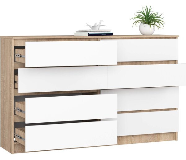 Ak furniture Komoda Inbia K 160 cm dub sonoma/bílá