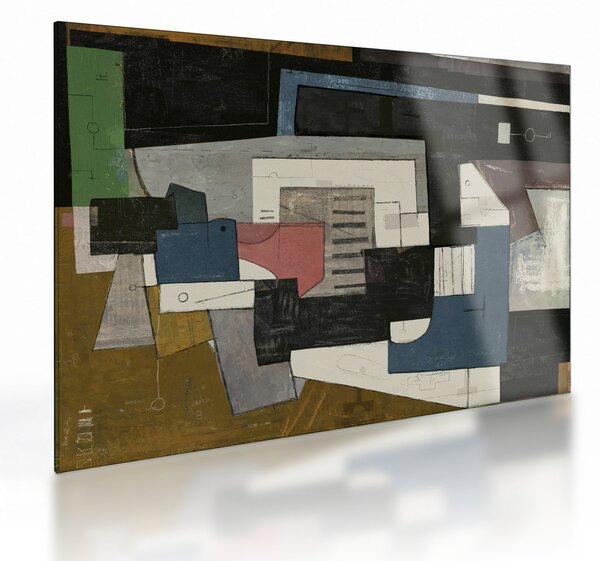 Skleněný obraz - Abstrakce, kubismus (70x50 cm)