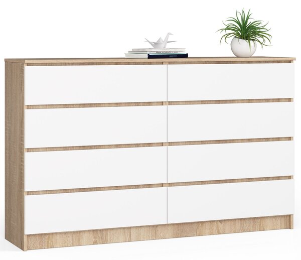 Ak furniture Komoda Inbia K 160 cm dub sonoma/bílá