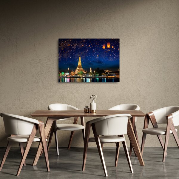 Skleněný obraz - Lampióny štěstí, Bangkok (70x50 cm)