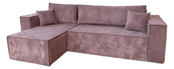 Rozkládací rohová sedačka PALOMINO L (249 x 142) cm – rozklad a úložný prostor univerzální fialová
