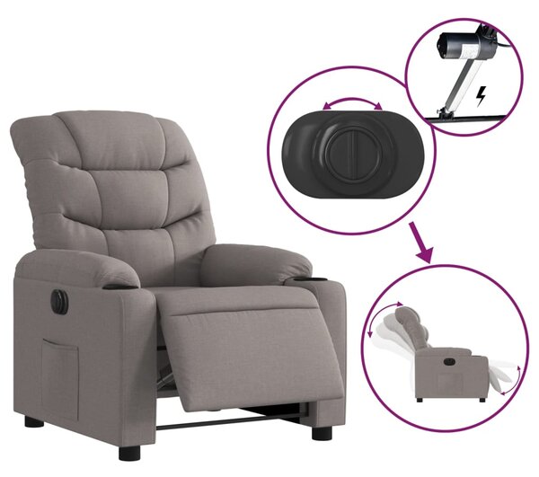 Elektrické polohovací křeslo taupe textil 3206634