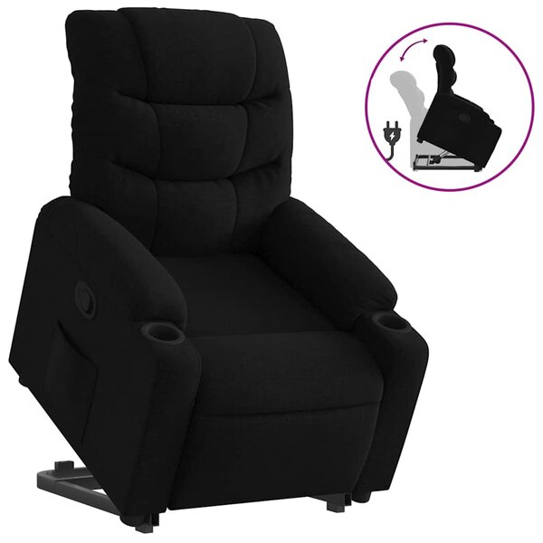 Zvedací polohovací křeslo černé textil 3206647