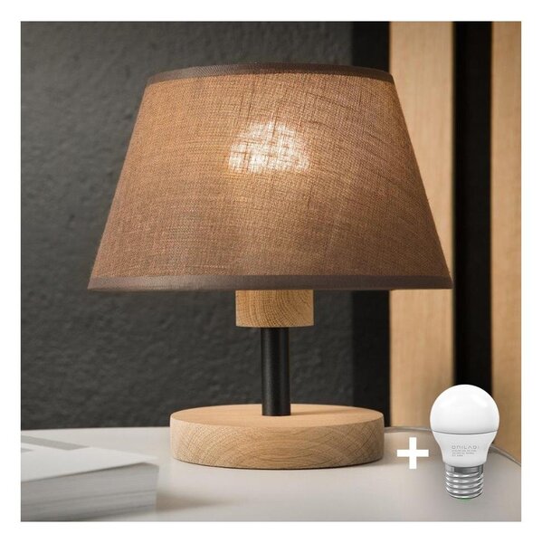 Brilagi - LED Stolní lampa ANTHONY 1xE14/40W/230V dub/hnědá