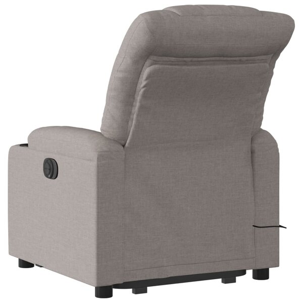 Zvedací masážní polohovací křeslo taupe textil 3206661