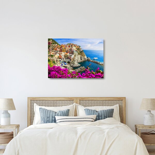 Skleněný obraz - Italská vesnička Manarola (70x50 cm)
