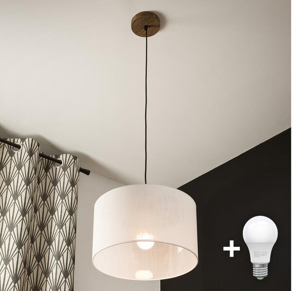 Brilagi - LED Lustr na lanku ANTHONY 1xE27/60W/230V dub ořech/bílá
