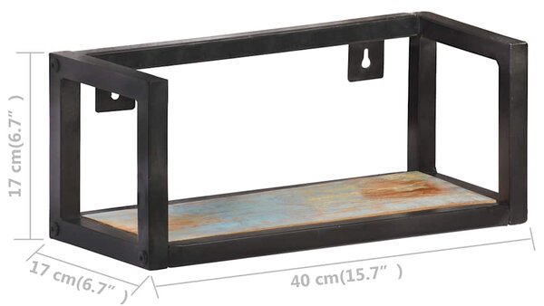 Nástěnné police 2 ks 40 cm masivní recyklované dřevo 320668