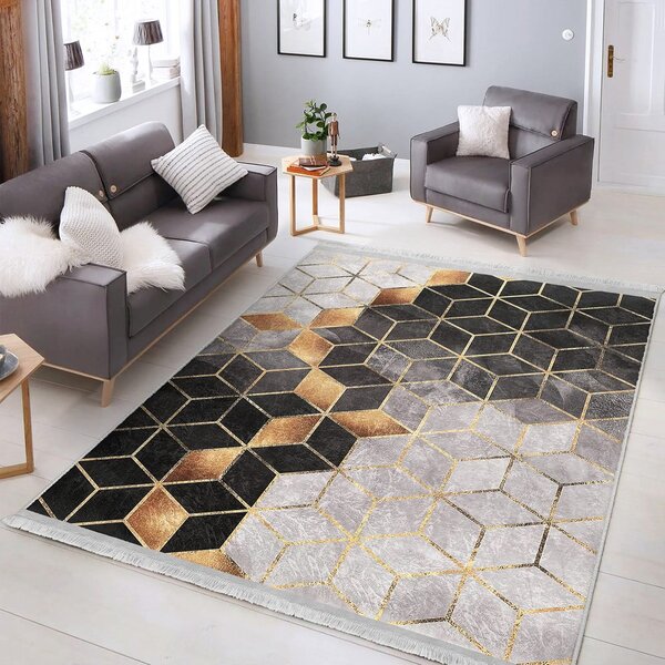 Koberec v šedo-zlaté barvě 80x150 cm – Mila Home