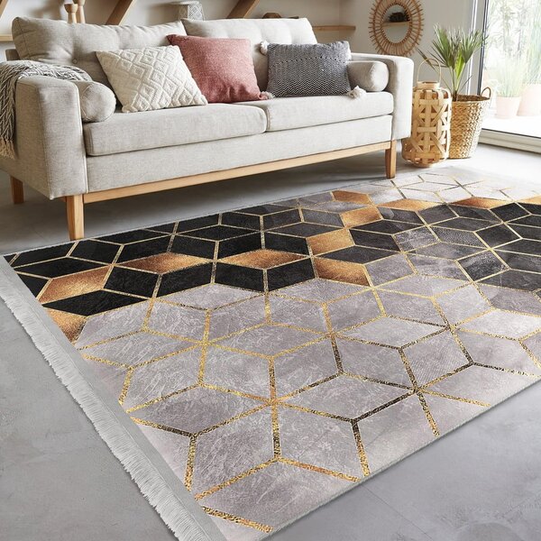 Koberec v šedo-zlaté barvě 80x150 cm – Mila Home