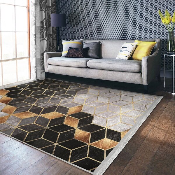 Koberec v šedo-zlaté barvě 80x150 cm – Mila Home