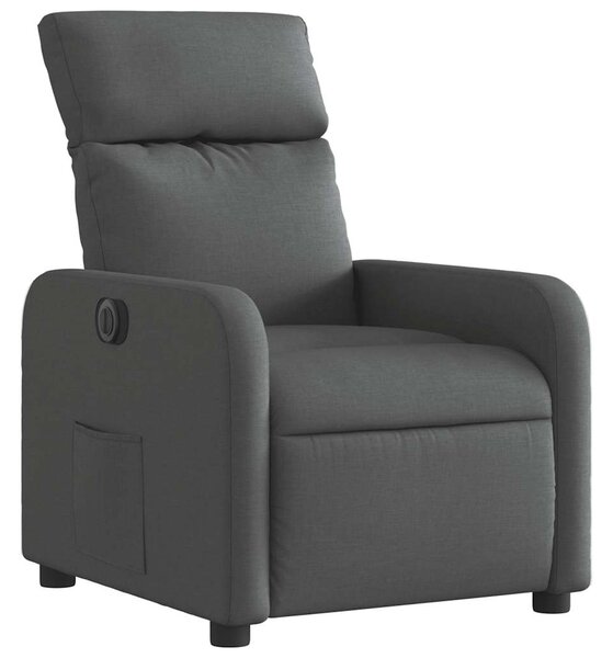 Elektrické polohovací křeslo tmavě šedé textil 3206682