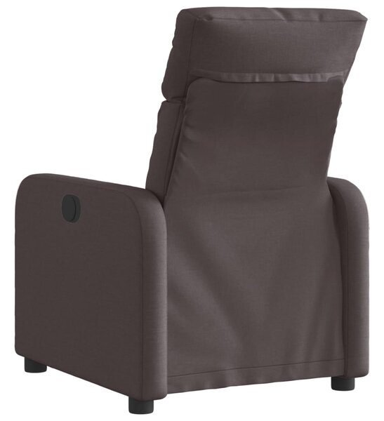 Elektrické polohovací křeslo tmavě hnědé textil 3206686