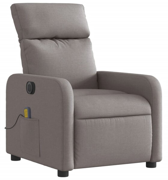 Elektrické masážní polohovací křeslo taupe textil 3206697