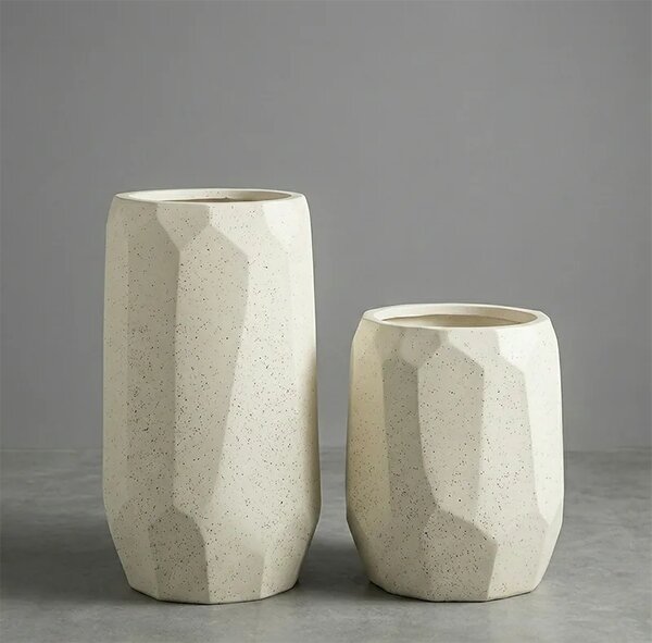 Dekorační květináč VIREO sand 48 x 36 cm - Krémová - 31 - 50 cm - Skleněná vlákna - 31 do 50cm