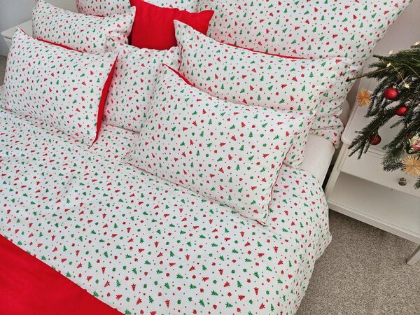 Nelly LEN Super soft - vánoční stromek povlak na polštář Rozměr: 30/30 CM ZIP