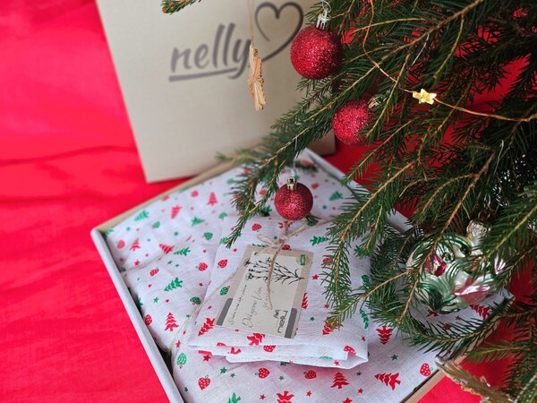 Nelly LEN Super soft - vánoční stromek povlak na polštář Rozměr: 30/30 CM ZIP