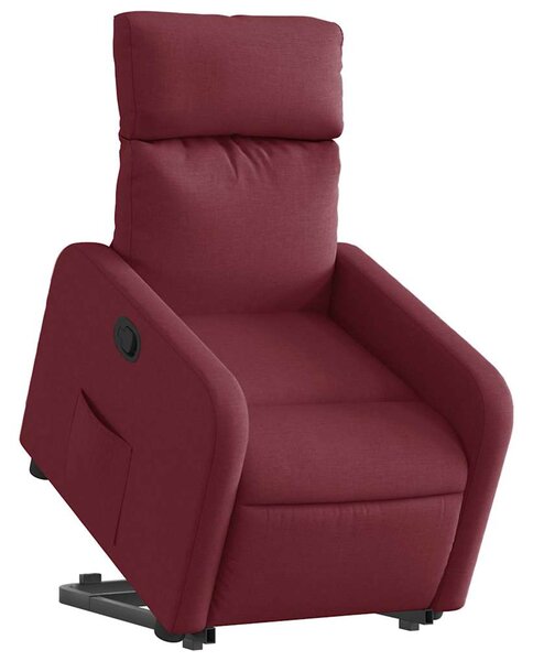 Zvedací polohovací křeslo vínové textil 3206702