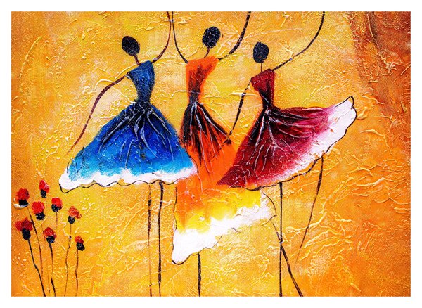 Skleněný obraz - Olejomalba, baletky (70x50 cm)