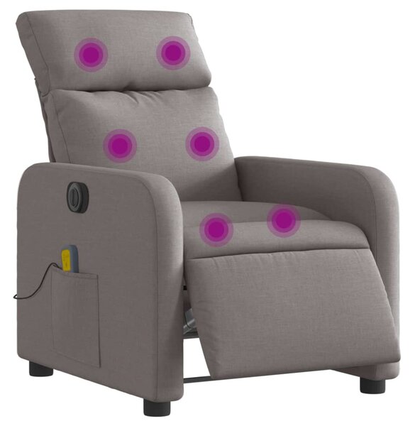 Elektrické masážní polohovací křeslo taupe textil 3206697