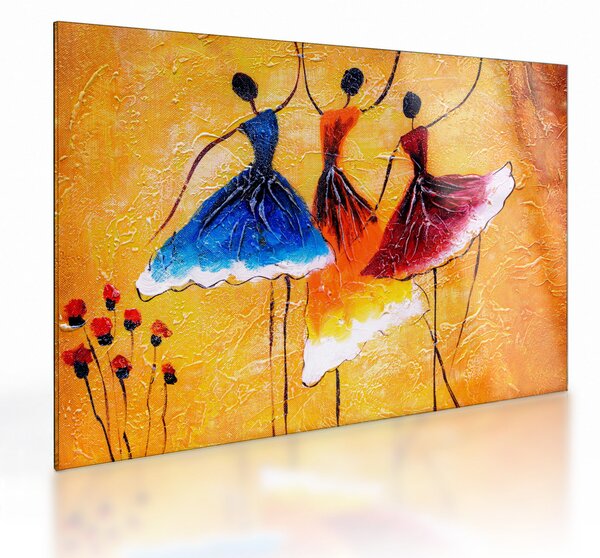 Skleněný obraz - Olejomalba, baletky (70x50 cm)