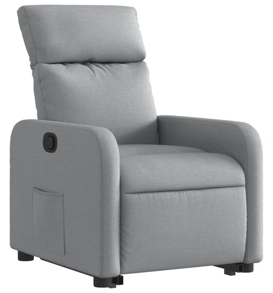 Zvedací polohovací křeslo světle šedé textil 3206699