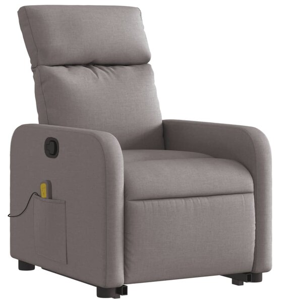 Zvedací masážní polohovací křeslo taupe textil 3206715