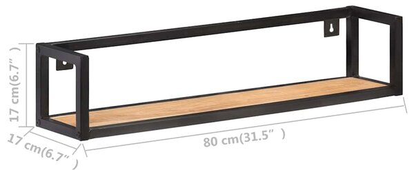 Nástěnné police 2 ks 80 cm masivní akáciové dřevo 320672