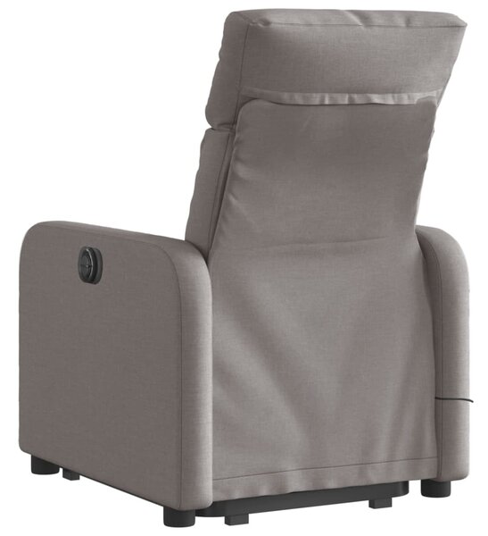 Zvedací masážní polohovací křeslo taupe textil 3206715