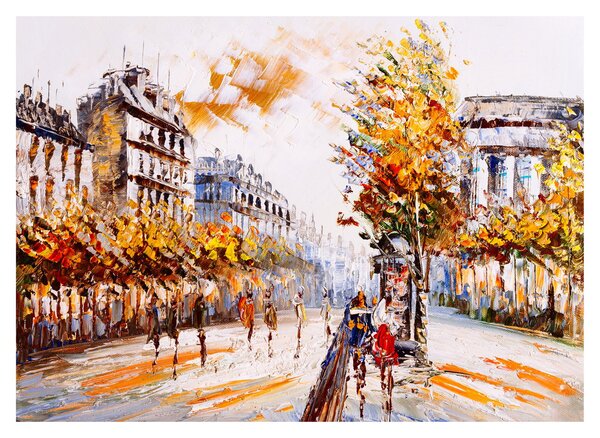 Skleněný obraz - Ulice v Paříži (70x50 cm)
