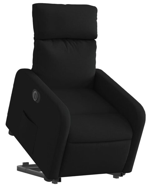 Elektrické zvedací polohovací křeslo černé textil 3206719