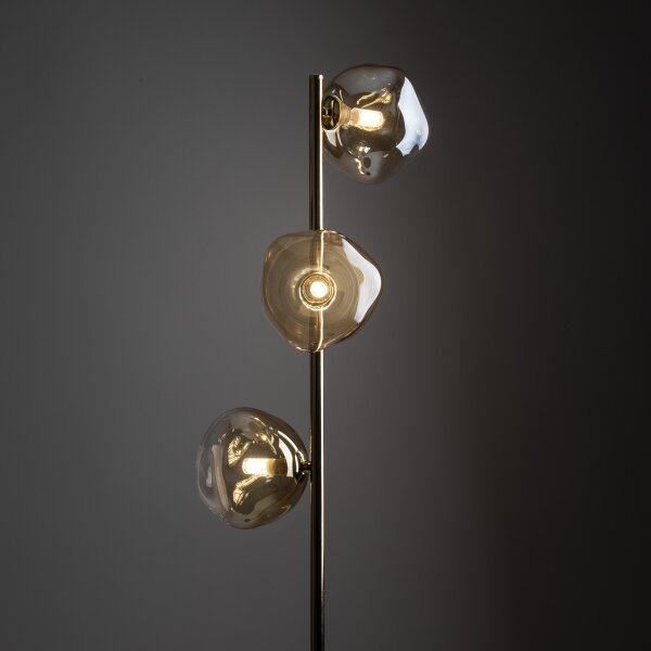Brilagi - Stojací lampa VULCANO 3xG9/8W/230V zlatá/kouřová béžová
