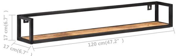 Nástěnné police 2 ks 1120 cm hrubé mangovníkové dřevo 320673