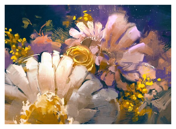 Skleněný obraz květů (70x50 cm)