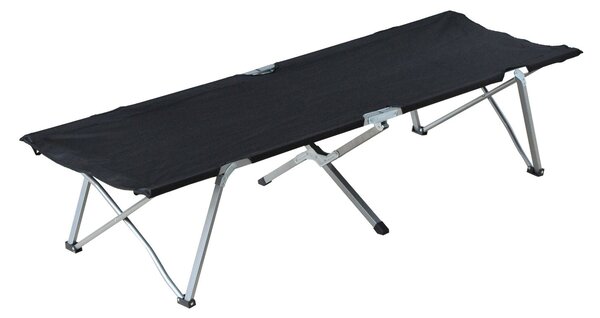 Outsunny Skládací Kempovací Postel Cot Lounger vč. Tašky 193x64x40cm (Černá) | Aosom
