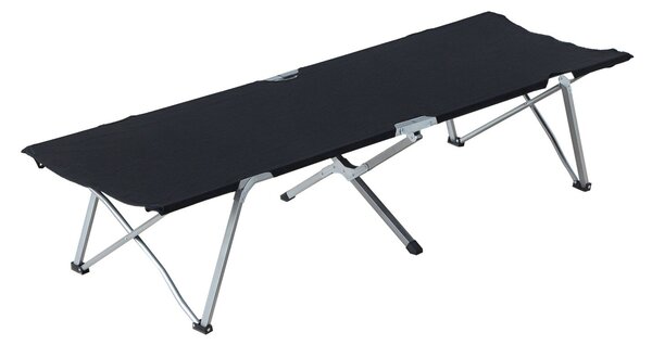 Outsunny Skládací Kempovací Postel Cot Lounger vč. Tašky 193x64x40cm (Černá) | Aosom
