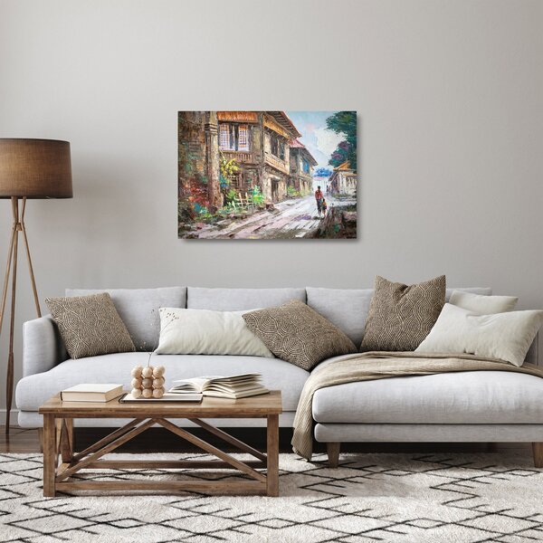 Skleněný obraz Filipínské vesnice, Asie (70x50 cm)
