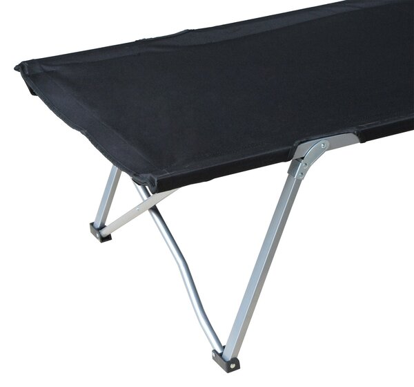 Outsunny Skládací Kempovací Postel Cot Lounger vč. Tašky 193x64x40cm (Černá) | Aosom