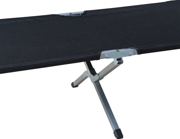 Outsunny Skládací Kempovací Postel Cot Lounger vč. Tašky 193x64x40cm (Černá) | Aosom