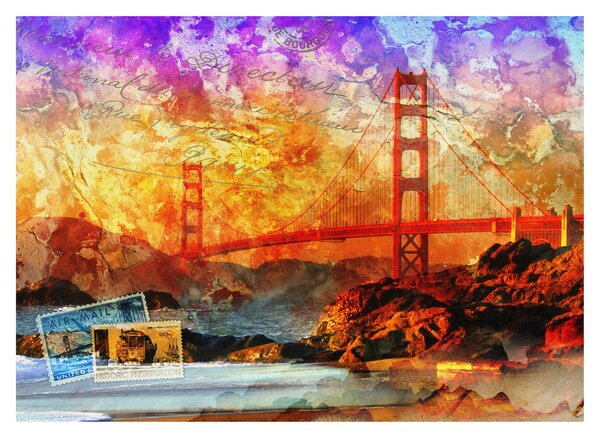Skleněný obraz - Golden Gate, San Francisco, Kalifornie (70x50 cm)
