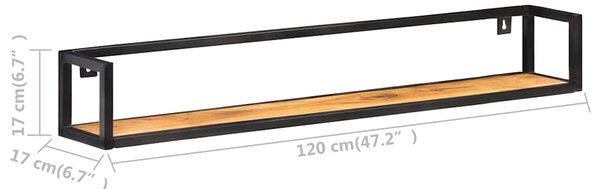 Nástěnné police 2 ks 120 cm masivní akáciové dřevo 320675