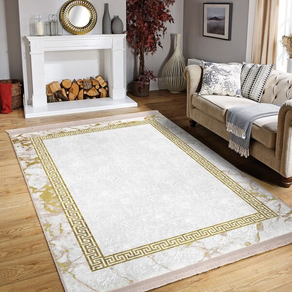 Koberec v bílo-zlaté barvě 80x150 cm – Mila Home