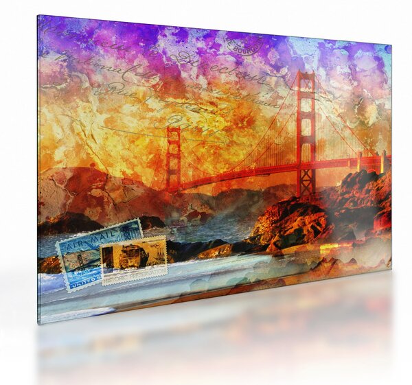 Skleněný obraz - Golden Gate, San Francisco, Kalifornie (70x50 cm)